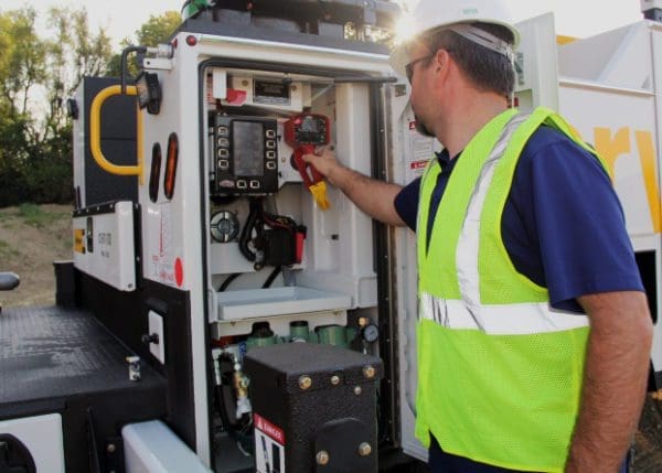 ASE Phase 4 in use crane control system main panel and remote storage