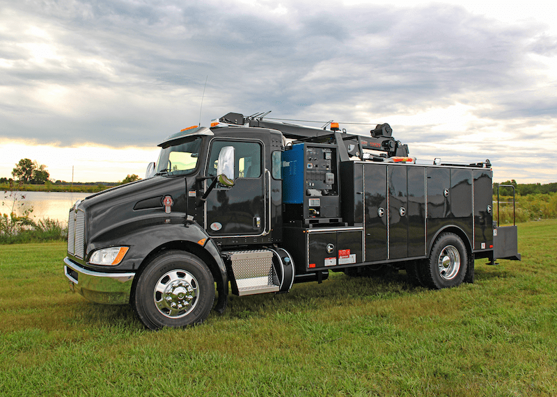 Line for welding mining industry service trucks