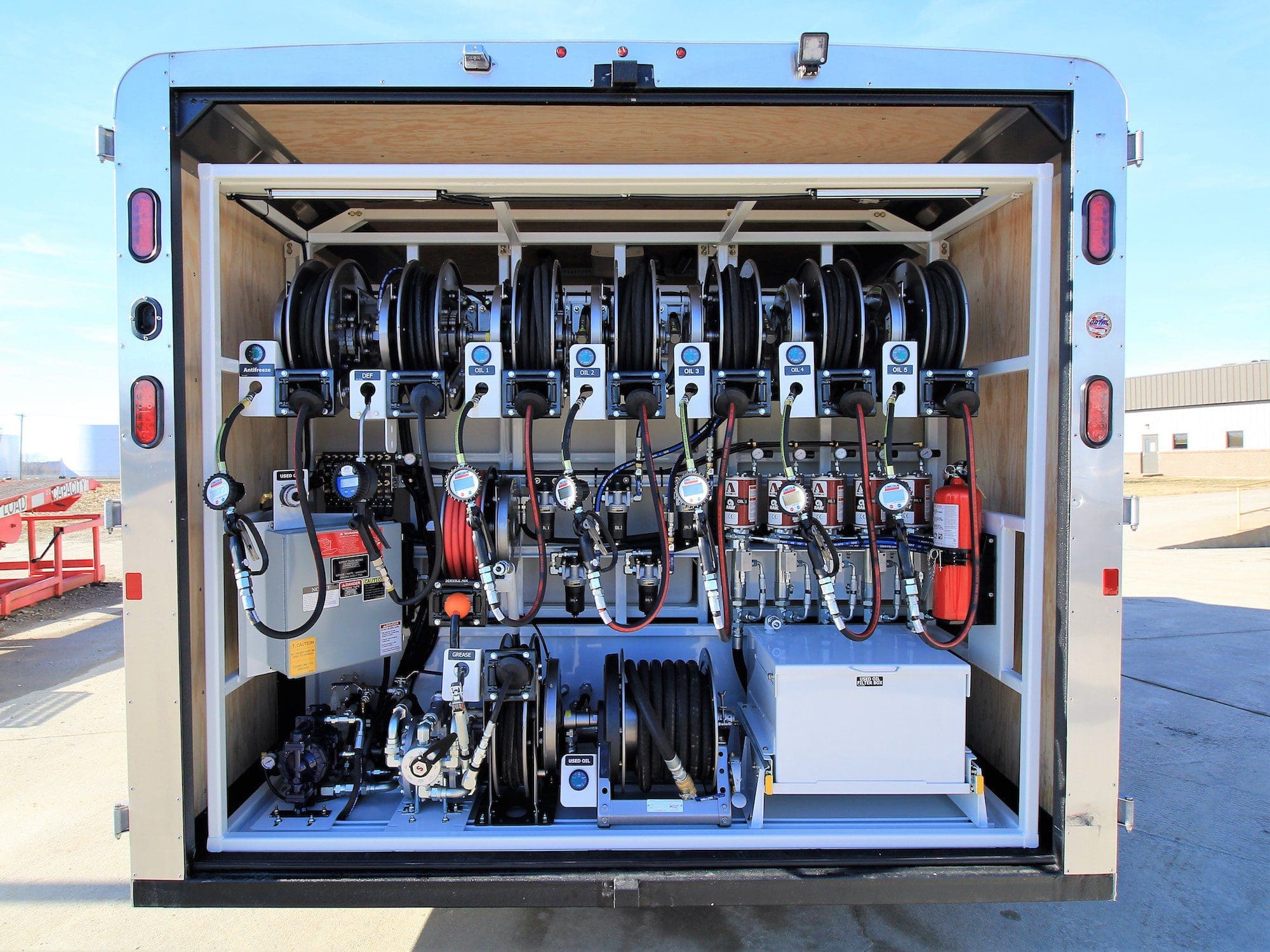 lube trailer reel rack