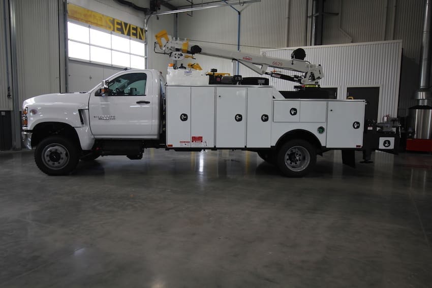 Summit Service truck with man bucket attachements