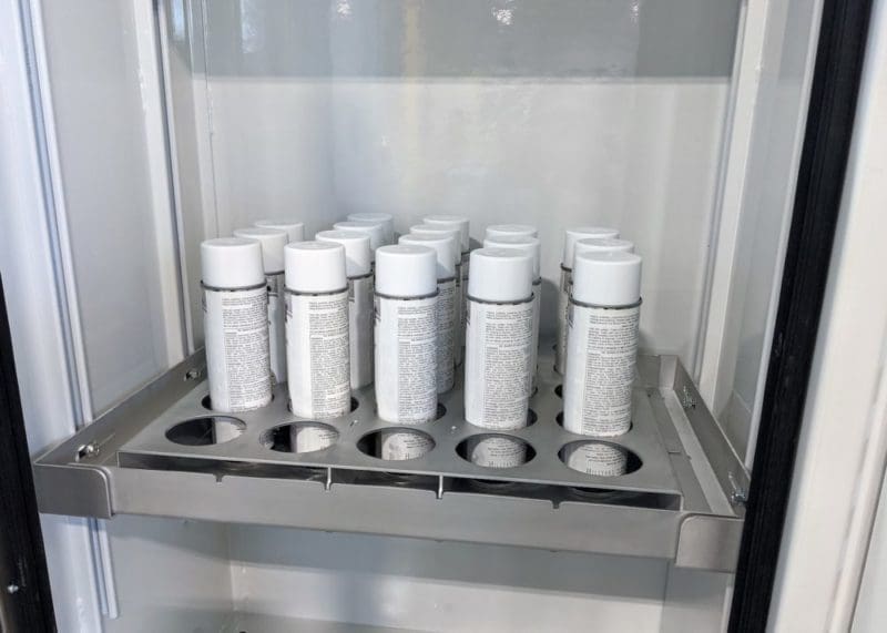 aerosol can organizer shelf for utlity truck - gallery