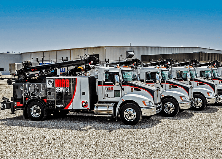 Fllet of custom service truck with crane