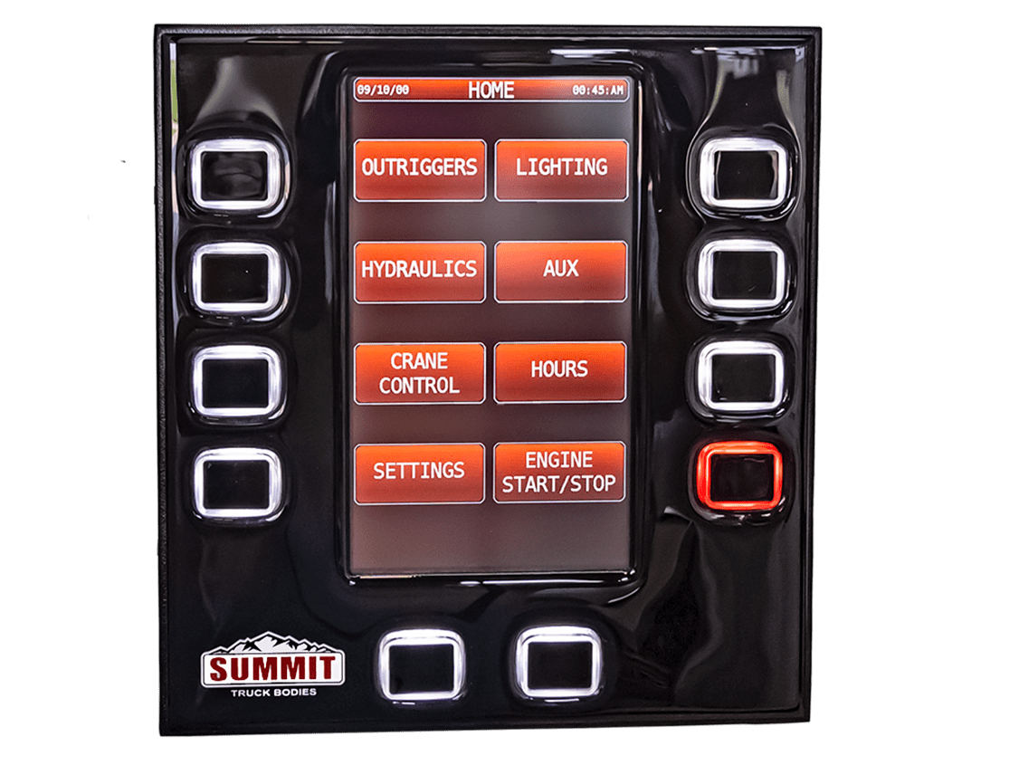 ASE Phase 4 main control panel home screen, cut-out transparent