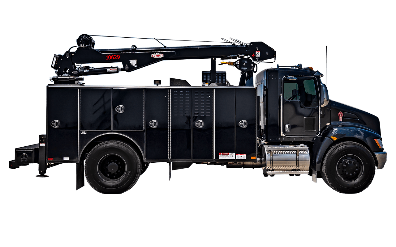 Summit 10 Series service truck bodies with 10 K crane transparent cut-out image