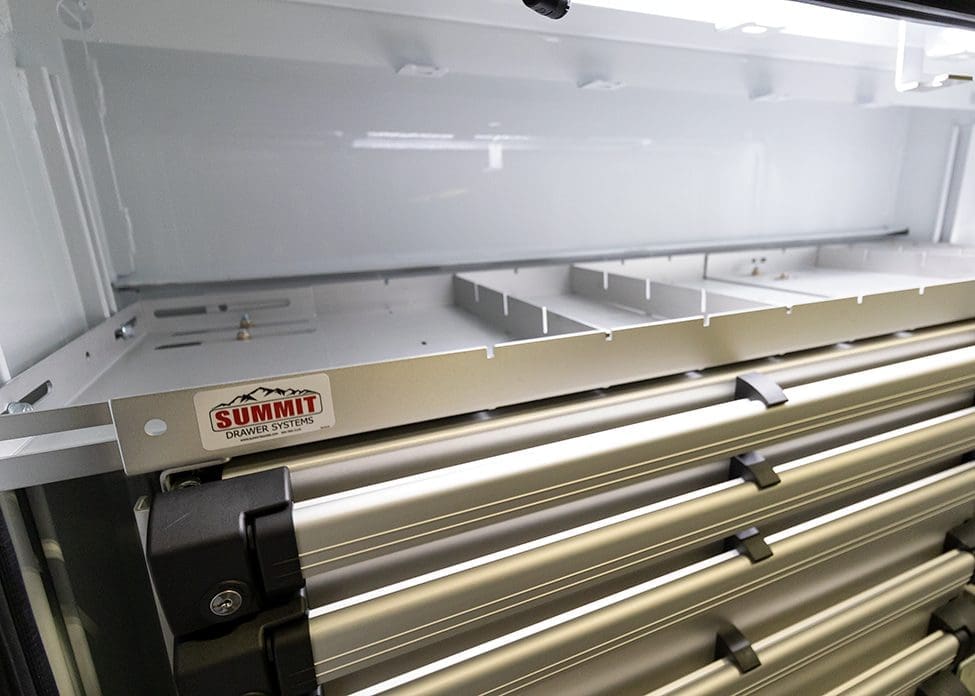 Drawer pack top shelf with dividers