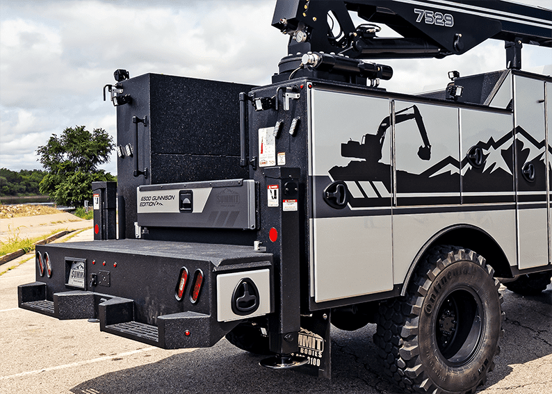 custom bumper on 4x4 service truck FOR THE AGGREGATE INDUSTRY