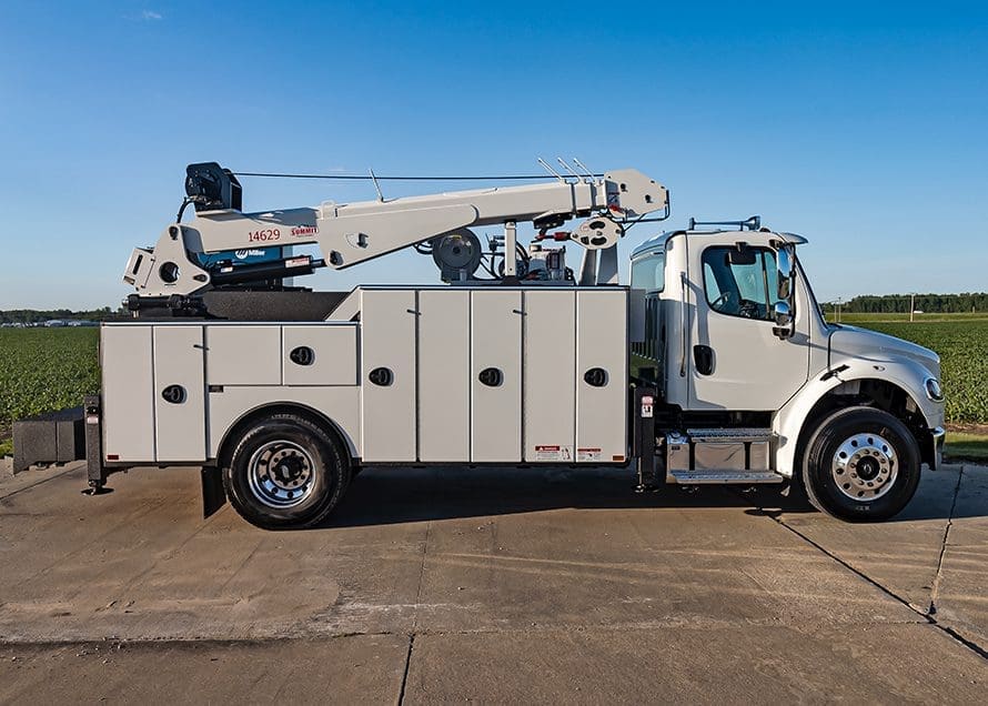 Freightliner with Summit 10 series body and 14K crane