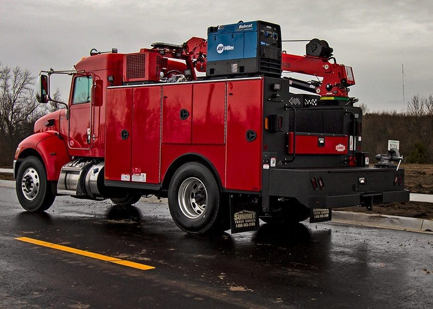 medium duty service truck with welder