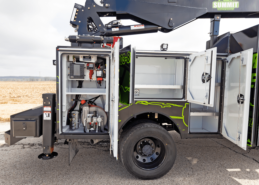 service truck crane controls