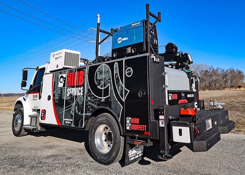 Service truck storage ladder rack
