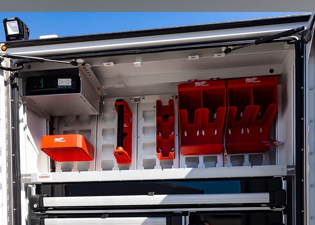service truck tool organizer for Milwaukee packout storage system
